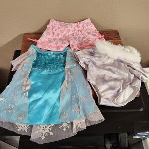 Build-A-Bear Elsa Ice Skating Ballerina & Floral Shorts Clothing Bundle